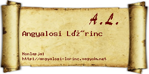 Angyalosi Lőrinc névjegykártya